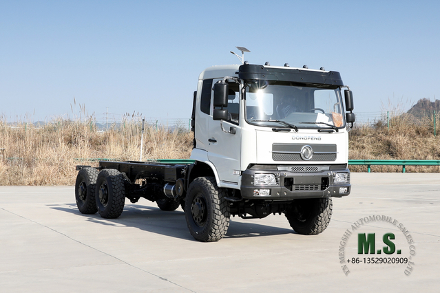 Dongfeng 6*6 แชสซีรถบรรทุก_Flathead 260HP Mountain Forest แชสซีรถบรรทุกออฟโรด_5.5 M Cargo Box ส่งออกแชสซีรถยนต์พิเศษ