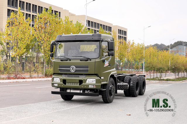 Dongfeng โครงรถออฟโรด 6x4_หัวแบน โครงรถบรรทุกหนึ่งส่วนครึ่ง_Dongfeng โครงรถขนส่ง โครงรถพิเศษ ส่งออก