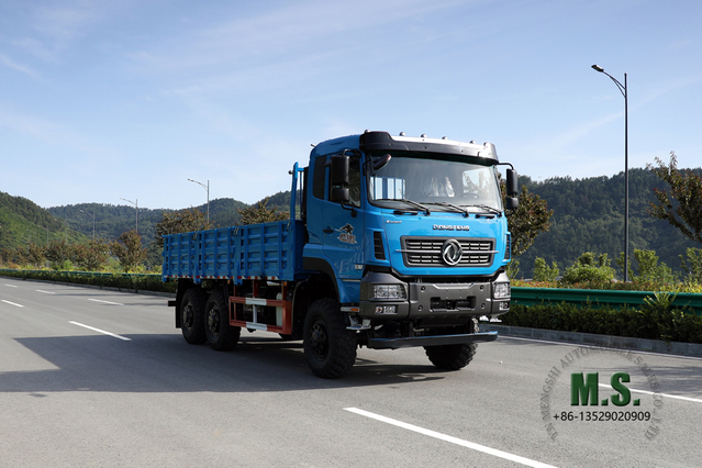 รถบรรทุกออฟโรด Six Drive 6×6 Dongfeng แถวหัวแบน บรรทุกสินค้าครึ่งคัน AWD ส่งออกยานพาหนะพิเศษ
