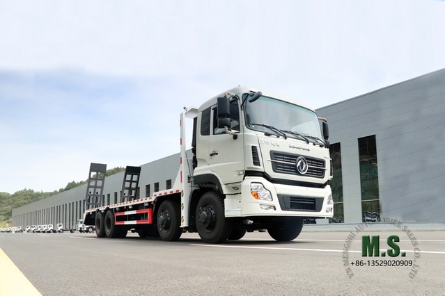 Dongfeng ยานพาหนะพื้นเรียบ 8X4_Dongfeng รถบรรทุกพื้นเรียบ 10 ม. _30T ผู้ผลิตดัดแปลงรถบรรทุกพิเศษส่งออก