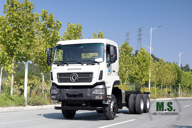 Dongfeng แชสซีรถบรรทุกสามเพลา_25T 280hp แชสซีส่งออกสำหรับงานหนัก_7m การแปลงโครงรถบรรทุกแปดล้อด้านหลัง