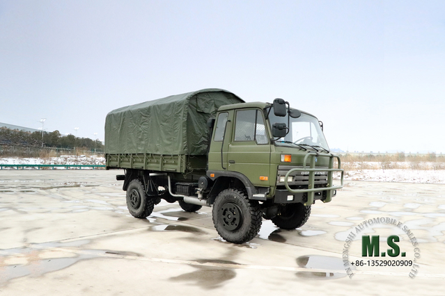 Four Drive 2070 Dongfeng รถบรรทุกออฟโรด_ 4X4153 Flathead หนึ่งและครึ่งแถว Cab รถบรรทุกขนส่ง_ส่งออกยานพาหนะพิเศษ