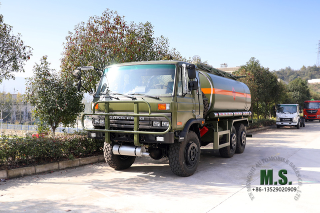 6*6 EQ2102 Tanker Truck_Dongfeng 190HP ขับเคลื่อนหกล้อรถบรรทุกถังน้ำมันสำหรับขาย_8~10ลูกบาศก์เมตรถังน้ำมันเชื้อเพลิงรถบรรทุก_ส่งออกยานพาหนะพิเศษ