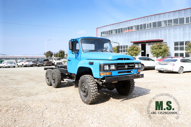 6*6 EQ2082 แชสซียานพาหนะพิเศษออฟโรด _Dongfeng 25Y แชสซีรถบรรทุกแบบแหลม_170 HP แชสซีรถบรรทุกขับเคลื่อนหกล้อส่งออกแชสซีพิเศษ