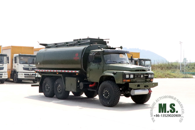 Dongfeng รถขับเคลื่อนหกล้อ EQ2100 Tanker Truck_190HP 6*6 Pointed Head Feul Tanker for Sale_Six Drive Export Special Tanker Lorry