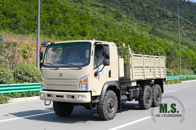 Camel Grey EQ2082 6WD Off-road Light Truck-Dongfeng 190HP Flathead 6X6 รถบรรทุกดีเซลส่งออกยานพาหนะพิเศษ