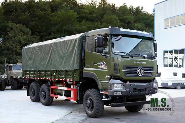 Green Six Drive Off Road Truck Dongfeng 6×6 Heavy Truck Three Axle Cargo Vehicle ส่งออกยานพาหนะพิเศษ