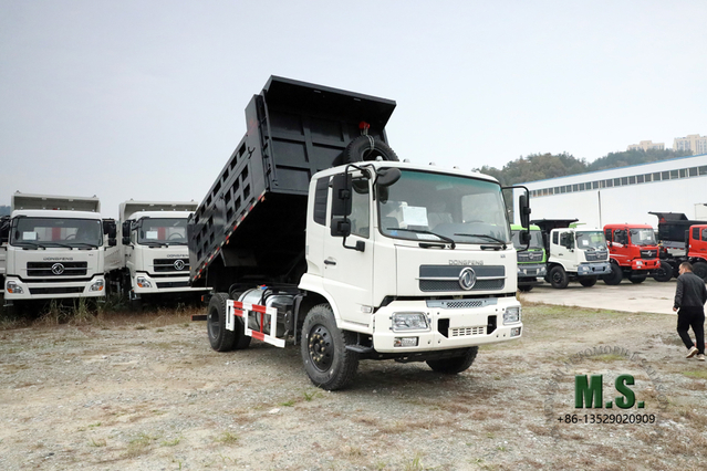 Dongfeng 4WD D912 รถดั๊มพ์ Flathead หนึ่งและครึ่งสี่ขับ Light Tipper Trucks ส่งออกรถดัมพ์พิเศษ 