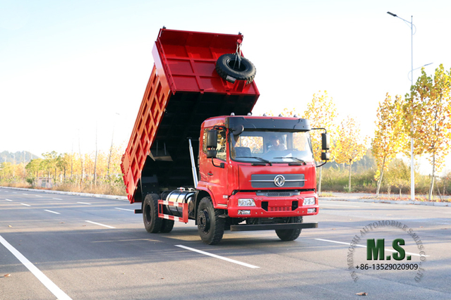 Dongfeng 4×2 Dump Truck_Flathead หนึ่งแถวครึ่ง Cab Tipper Truck รถบรรทุกเพื่อการขุด_Export Special Dump Vehicle