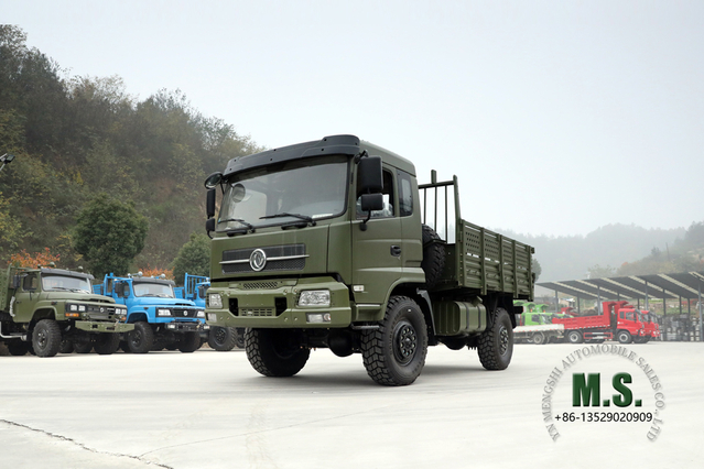  4X4 2070 Dongfeng รถบรรทุกออฟโรด_รถขับสี่คัน หัวแบน หนึ่งแถวครึ่ง รถขนส่ง_รถบรรทุกพิเศษส่งออก