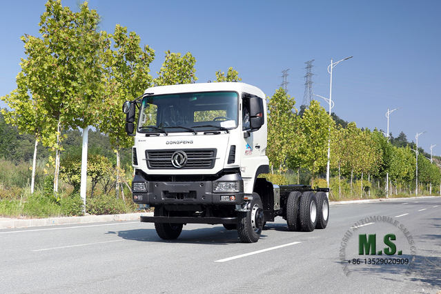 Dongfeng แชสซีออฟโรด 6 × 6 พร้อมล้อหลังแปดล้อหัวแบนแชสซีรถบรรทุกหนึ่งแถวครึ่งส่งออกยานพาหนะพิเศษ