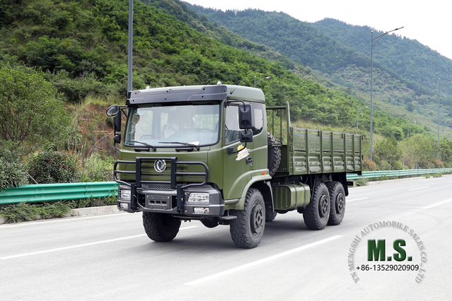 ขายรถบรรทุกพิเศษออฟโรด 6×6 Dongfeng 8T_รถขับเคลื่อนหกล้อหัวแบน รถบรรทุกส่งออกแบบเก๋งหนึ่งแถวครึ่งพร้อมแครชบาร์_260 แรงม้า ผู้ผลิตยานพาหนะขนส่ง