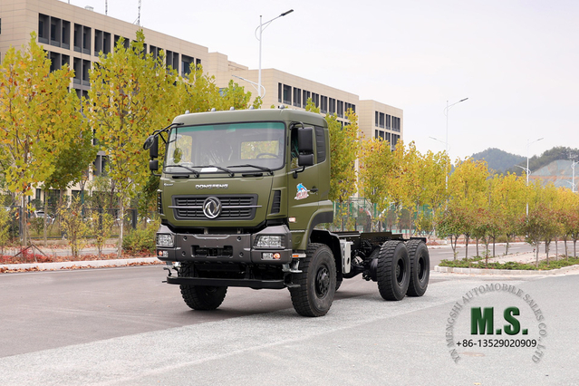 Dongfeng แชสซีออฟโรด Six Drive_Dongfeng 450HP Flathead Transport Truck Chassis_6x6 ส่งออกผู้ผลิตการแปลงแชสซีรถบรรทุกพิเศษ