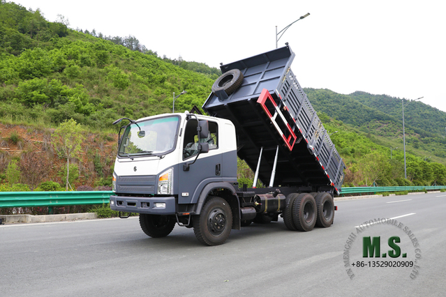 (สีใหม่) 5 Ton Six Drive Light Dump Truck_ 6*6 Diesel Off-road Dump Truck_ ใหม่ Dongfeng SM Dump Truck