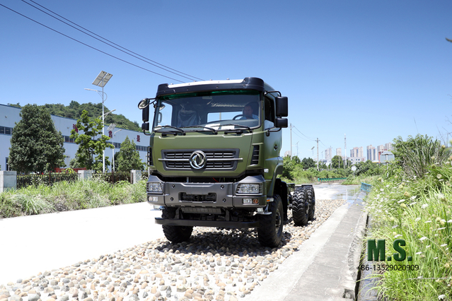 Dongfeng แชสซี 6x6_ ขับเคลื่อนหกล้อ 340HPCab ผู้ผลิตการแปลงแชสซีรถบรรทุกขนส่งสินค้าแบบออฟโรดสำหรับงานหนักส่งออกแชสซียานพาหนะวัตถุประสงค์พิเศษ