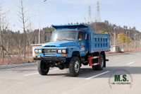 Dongfeng รถดัมพ์ 4×4 สีน้ำเงิน_ 170 แรงม้า ขับเคลื่อนสี่ล้อ หัวแหลม รถบรรทุกเหมืองแร่แถวเดียว รถดั๊มพ์สำหรับขาย_ส่งออกยานพาหนะพิเศษ