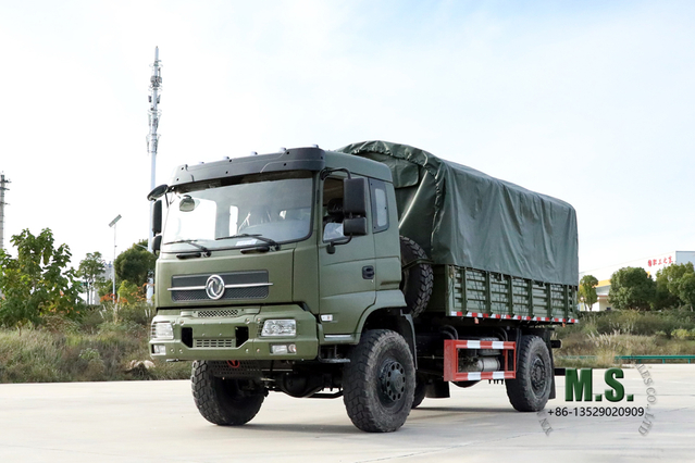 Dongfeng Four Drive Dump Truck_210HP 4*4 Flathead Half a Row Tipper Truck_Mining Transportation Vehicle ส่งออกรถบรรทุกพิเศษ