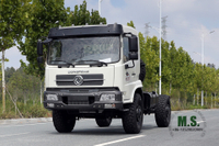 Dongfeng แชสซีรถออฟโรด 4*4 สีขาว Tainjin หัวแบน แชสซีรถยนต์แถวละครึ่ง