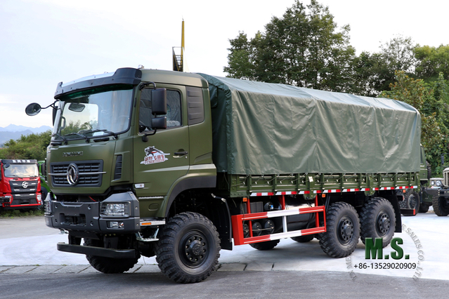 Green Six Drive Off Road Truck Dongfeng 6×6 Heavy Truck Three Axle Cargo Vehicle ส่งออกยานพาหนะพิเศษ