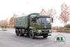 6x4 Dongfeng รถบรรทุกออฟโรด_210 แรงม้า รถบรรทุกขนย้ายแบบ Half Cab แถวแบนพร้อมเสาผ้าใบกันน้ำ_Dongfeng ยานพาหนะวัตถุประสงค์พิเศษส่งออก