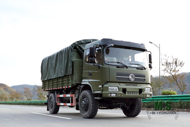 4×4 Cab Dump Truck_Dongfeng โฟร์ไดรฟ์ Flathead ครึ่งแถว Tipper Truck_Site Mining Transporter Vehicle Manifacturer