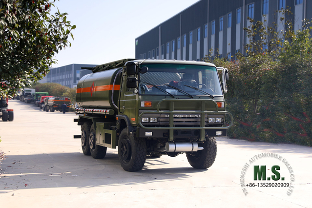 6*6 EQ2102 Tanker Truck_Dongfeng 190HP ขับเคลื่อนหกล้อรถบรรทุกถังน้ำมันสำหรับขาย_8~10ลูกบาศก์เมตรถังน้ำมันเชื้อเพลิงรถบรรทุก_ส่งออกยานพาหนะพิเศษ