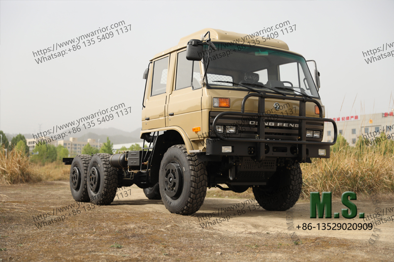 Dongfeng 6x6 รถบรรทุกแถวคู่ Chasis Off-roading 