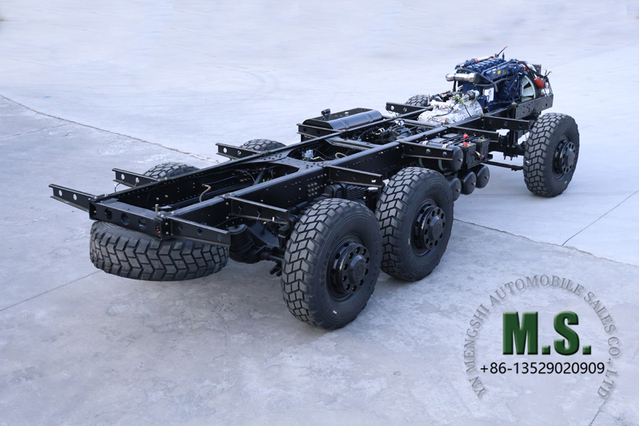 340 แรงม้า 25 ตันมวลรวม 6x6 แชสซีสำหรับรถบัสสำหรับงานหนักออฟโรด_เครื่องยนต์ Weichai, Dongfeng, ล็อกเฟืองท้าย, CTIS, เพลาแข็ง, ทนทานเป็นพิเศษ_จากผู้ผลิตโดยตรง