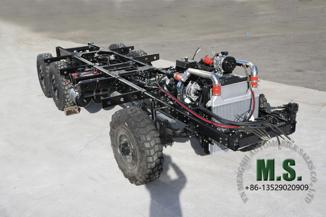 210 แรงม้า 11 ตันน้ำหนัก 6x6 บัสออฟโรด/รถบรรทุกม้วนตัวเครื่องยนต์ chassis_cummins, เพลาที่ปรับแต่งได้, ยางแข็ง, ยางเดี่ยว, lock_manufacturer differential direct