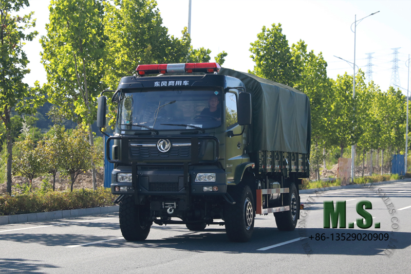 Gallery ยานพาหนะและแชสซี 43: Dongfeng 4x4 รถบรรทุกบรรทุกสินค้าหนักพร้อมผ้าใบกันน้ำและประตูทางลาดลิฟท์ไฮดรอลิก