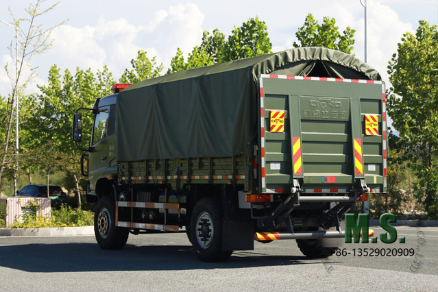 210 แรงม้าน้ำหนักรวม 16 ตัน Dongfeng 4x4 Cargo Truck_cummins เครื่องยนต์, ระดับการปล่อย Euro-6, ประตูทางลาดลิฟท์ไฮดรอลิก, ผ้าใบกันน้ำฝน