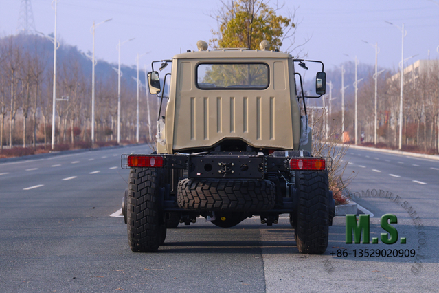 กำลัง 260 แรงม้า น้ำหนักรวม 26 ตัน 6x6 ออฟโรด Dongfeng โครงรถบรรทุกพร้อมหัวเก๋ง_มี PTO กว้านไฟฟ้าด้านหน้า เครื่องยนต์คัมมินส์แบบฉีดเชิงกล ระบบกริดป้องกันไฟ สำหรับรถบรรทุกเจาะ