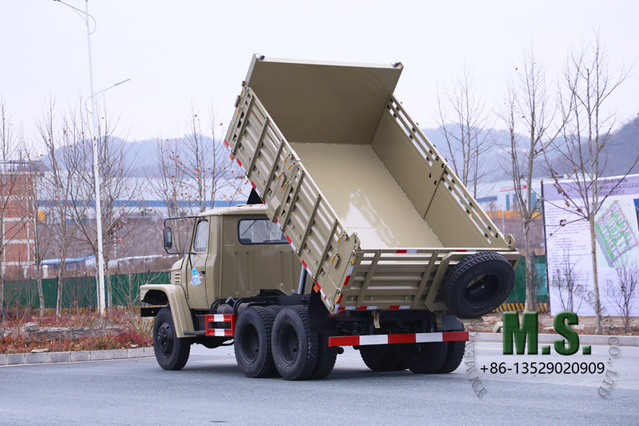 แรงม้า 170 แรงม้า น้ำหนักรวม 10 ตัน 6x6 ออฟโรด Dongfeng รถดัมพ์รุ่นเก่า_เครื่องยนต์คัมมินส์แบบฉีดเชื้อเพลิงเชิงกล ยางคู่หลัง ราคาต่ำ เรียบง่ายและทนทาน_จากผู้ผลิตโดยตรง