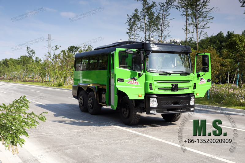 Dongfeng 6x6 รถบัสโค้ชออฟโรดรูปถ่ายมิติโดยรวม Dongfeng 6x6 โค้ช 